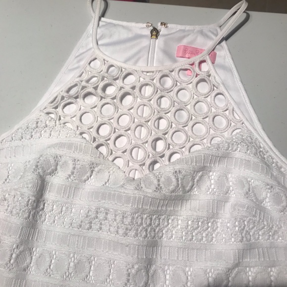 Lilly Pulitzer Larina Shift Mini Dress Lace Coastal Bridal in Resort White Small - Picture 5 of 12